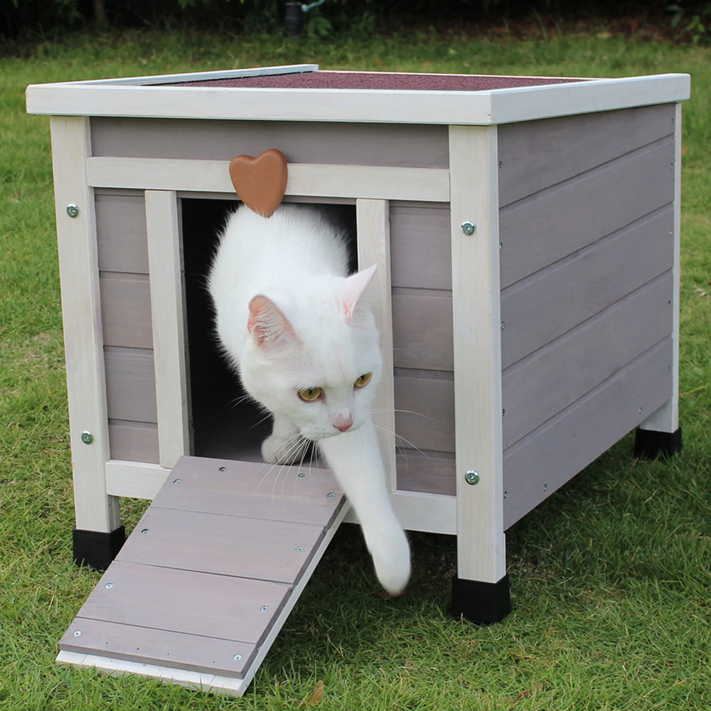 Rockever outdoor cat house entrance flap blocks bugs for better shelter.