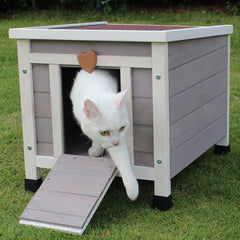 Rockever outdoor cat house entrance flap blocks bugs for better shelter.