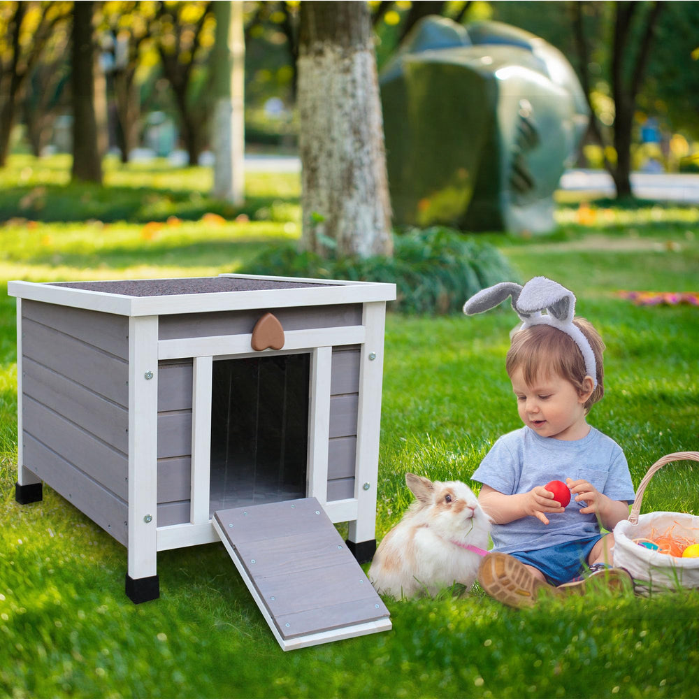 Rockever outdoor cat house grey windproof design suits windy outdoor areas.