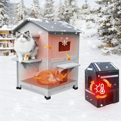 Rockever outdoor cat house with insulated liner keeps your cat cozy in cold weather