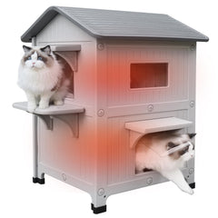 Rockever outdoor cat house insulated wall design for year-round comfort