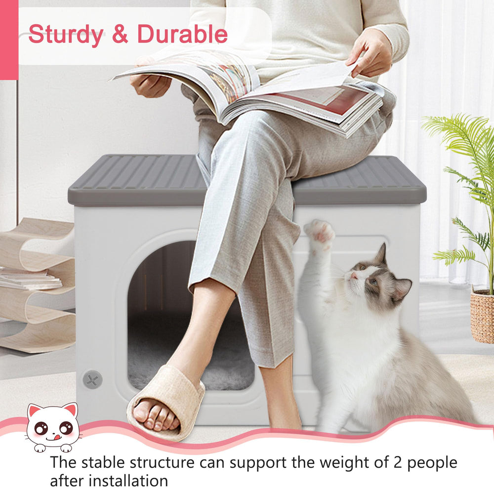 Rockever stackable design creates a multi-storey cat space.