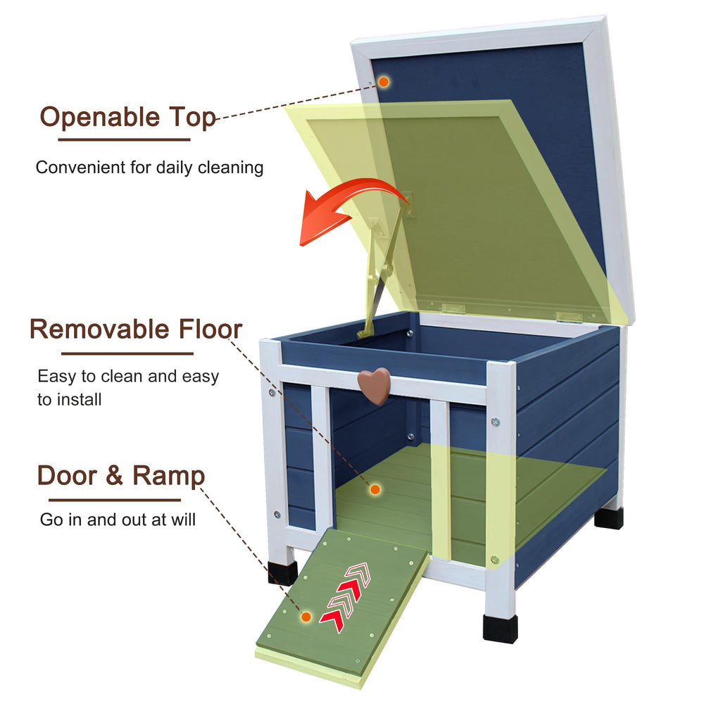 Rockever outdoor-cat-house-ventilated-bottom-slab demonstrates proper ventilation for pet comfort