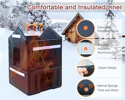 Rockever waterproof roof cat house demonstrates rainproof protection for outdoor placement