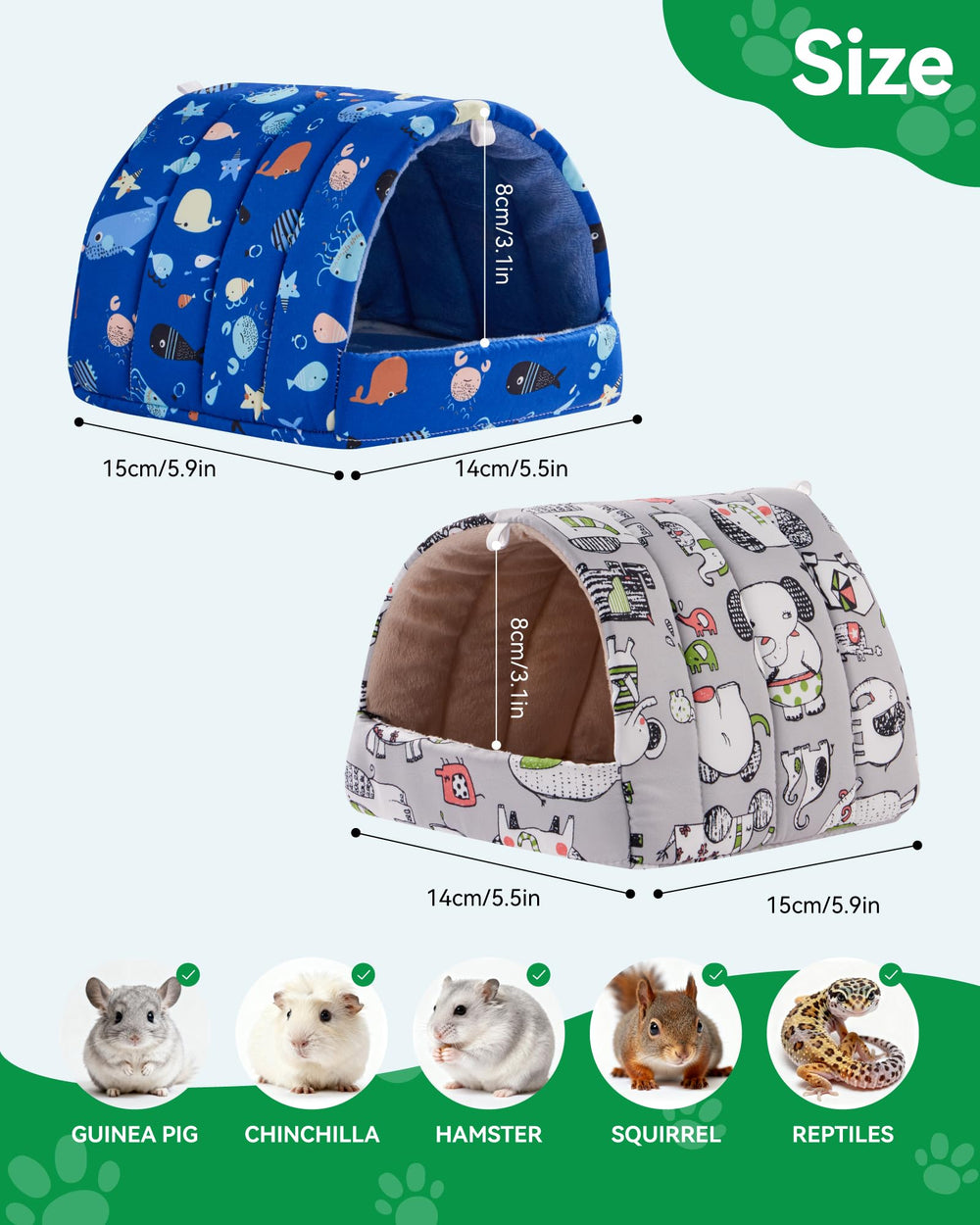 Rodizoo cama hámster de felpa suave para descanso cómodo.