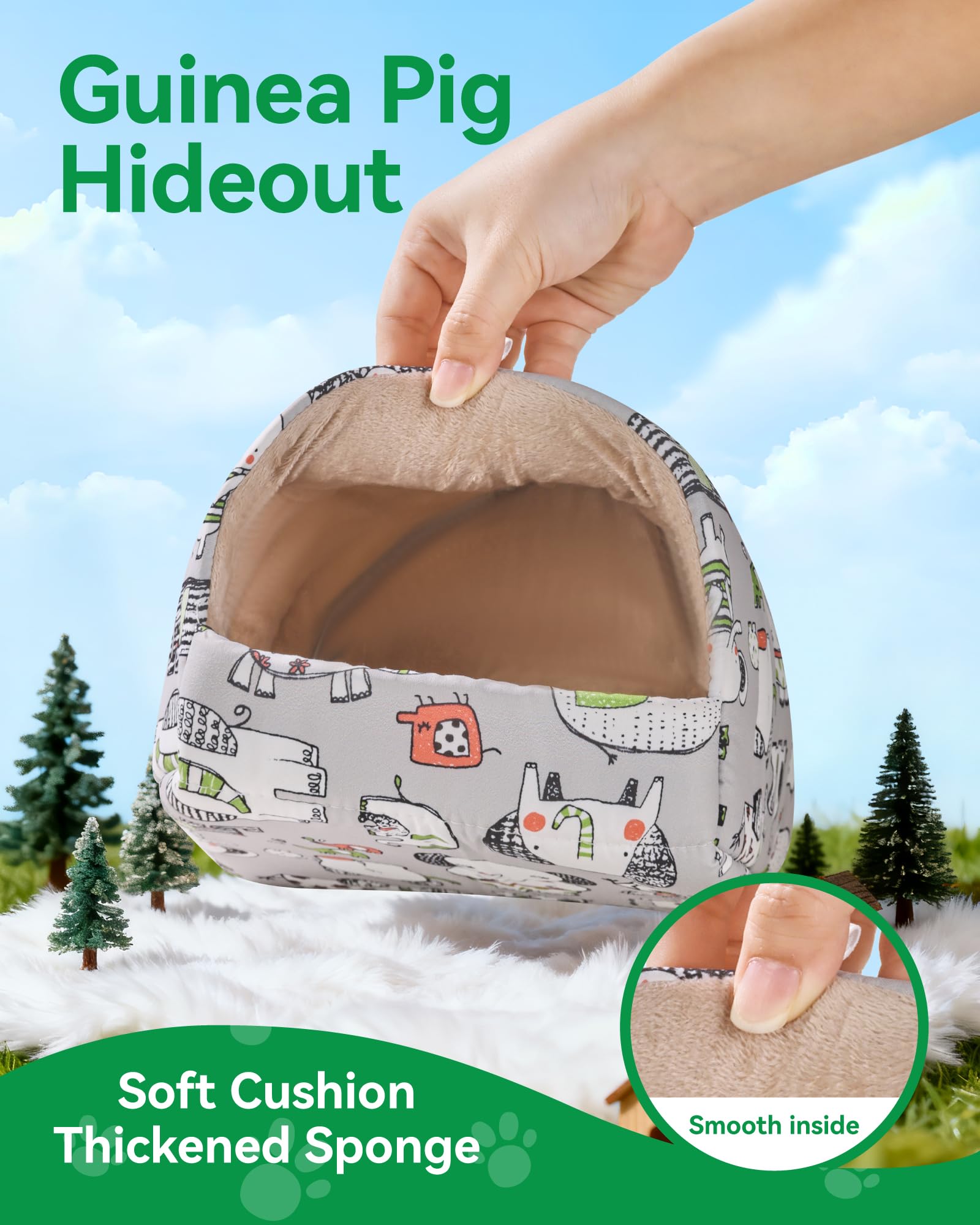 Rodizoo Guinea Pig Hideout close-up cushion for extra comfort.