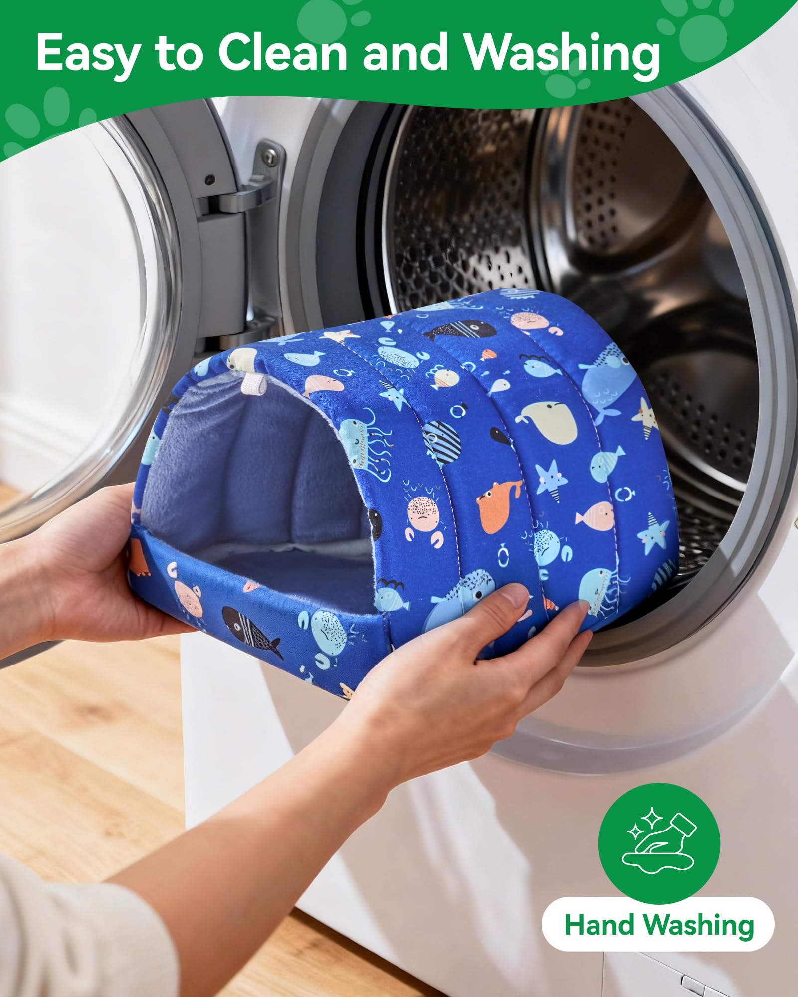 Rodizoo Guinea Pig Hideout machine-washable fabric for easy cleaning.