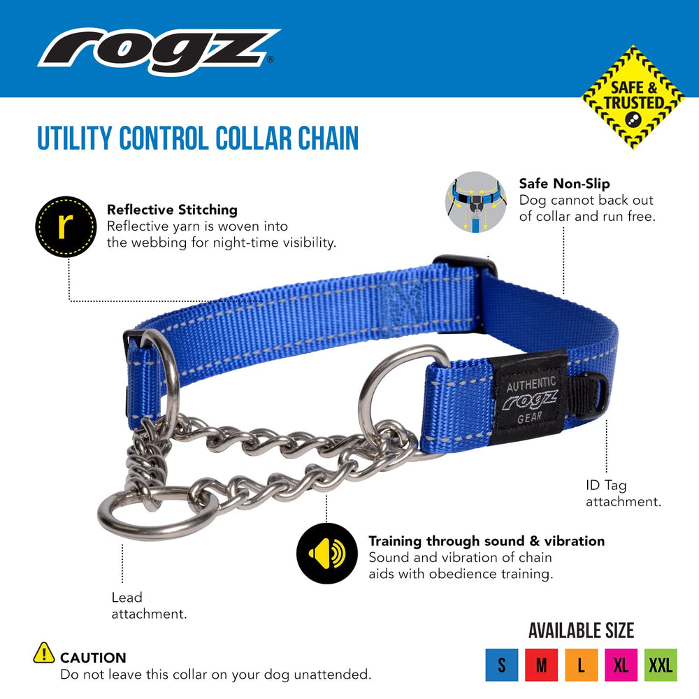 Rogz choke collar adjustable neck 17-29 inches for extra-large breeds.