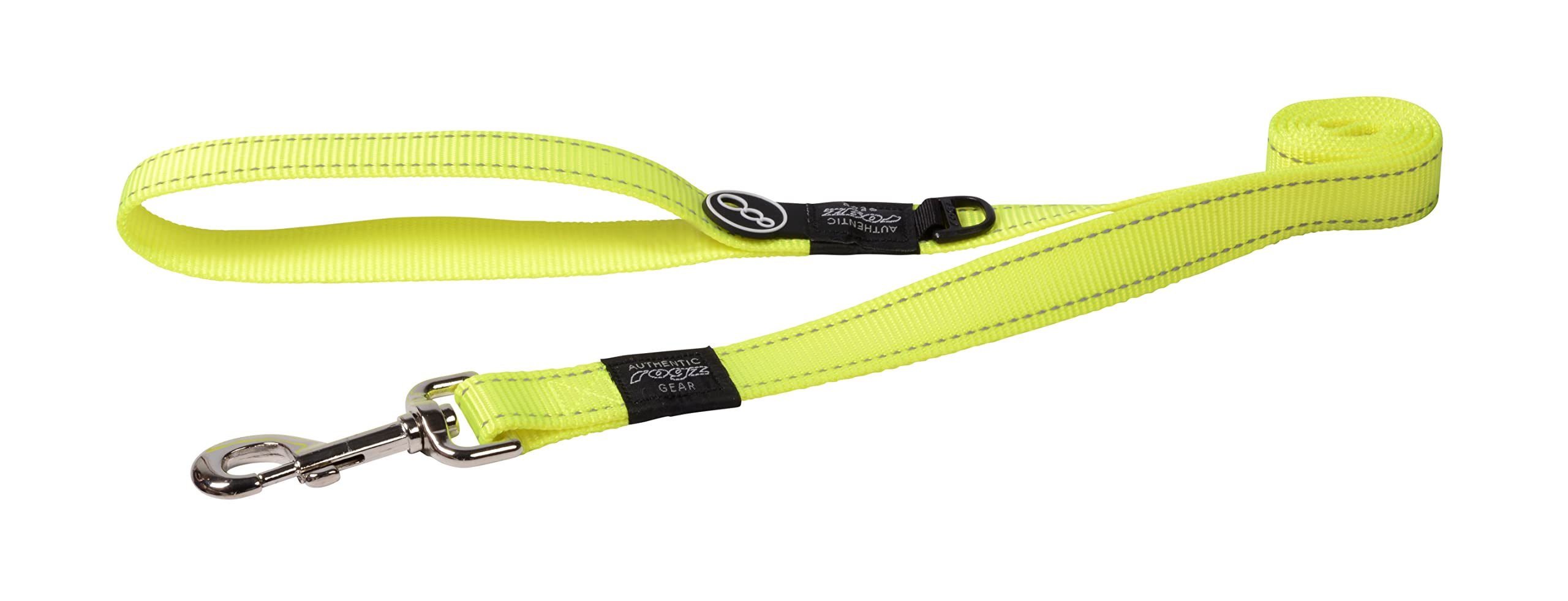 Rogz Lumberjack Lead in yellow side view for large dogs, high visibility on walks.