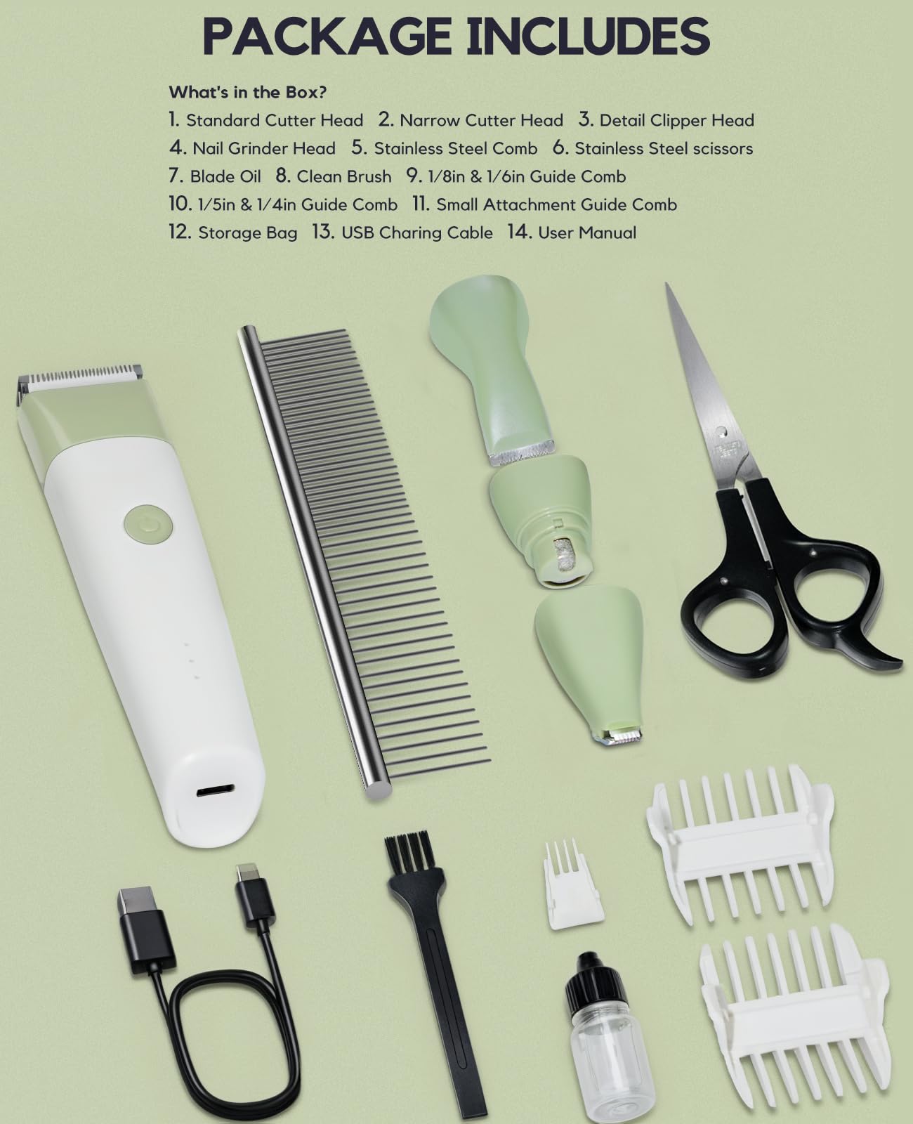 Roiffcly dog clippers kit compact dimensions for easy storage and travel.