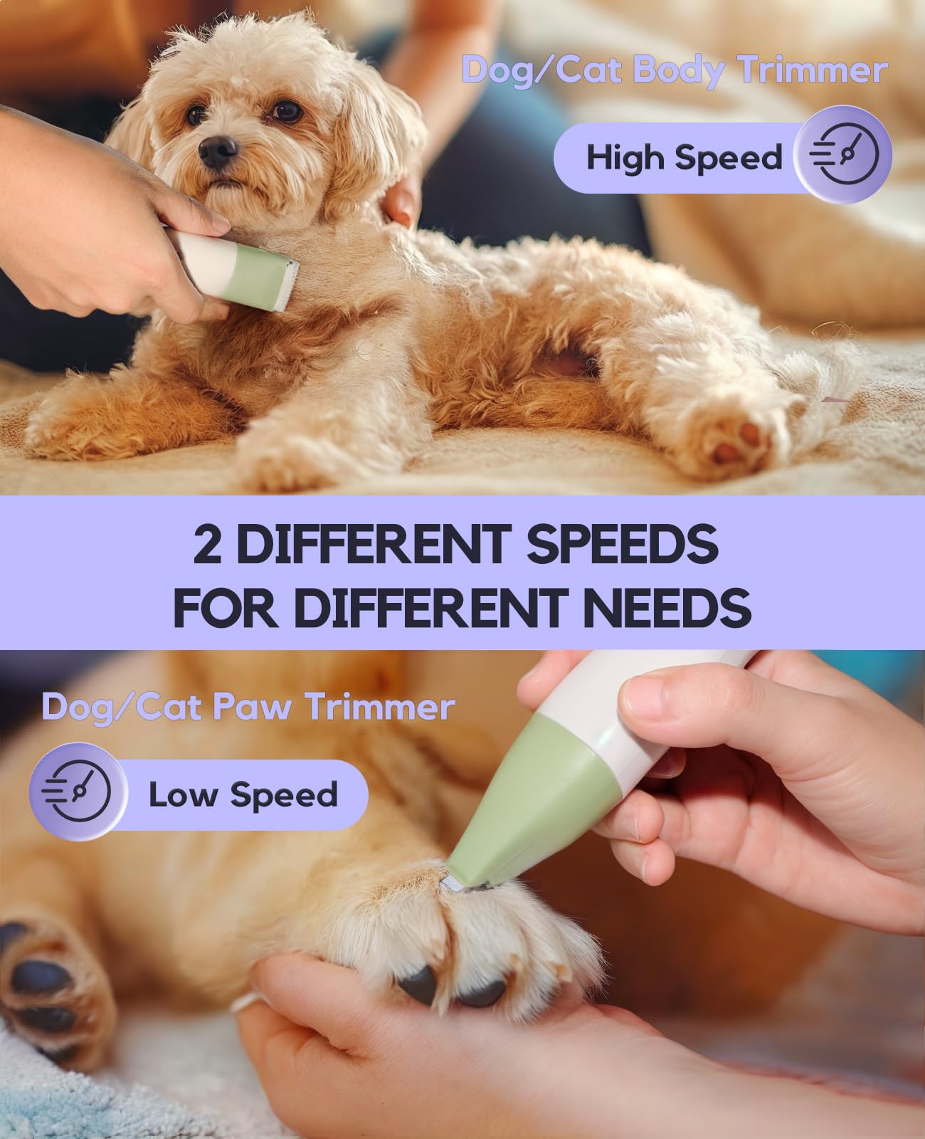 Roiffcly dog clippers kit ergonomic handle for comfortable long grooming sessions.