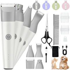 Roiffcly dog clippers package shows complete home grooming kit