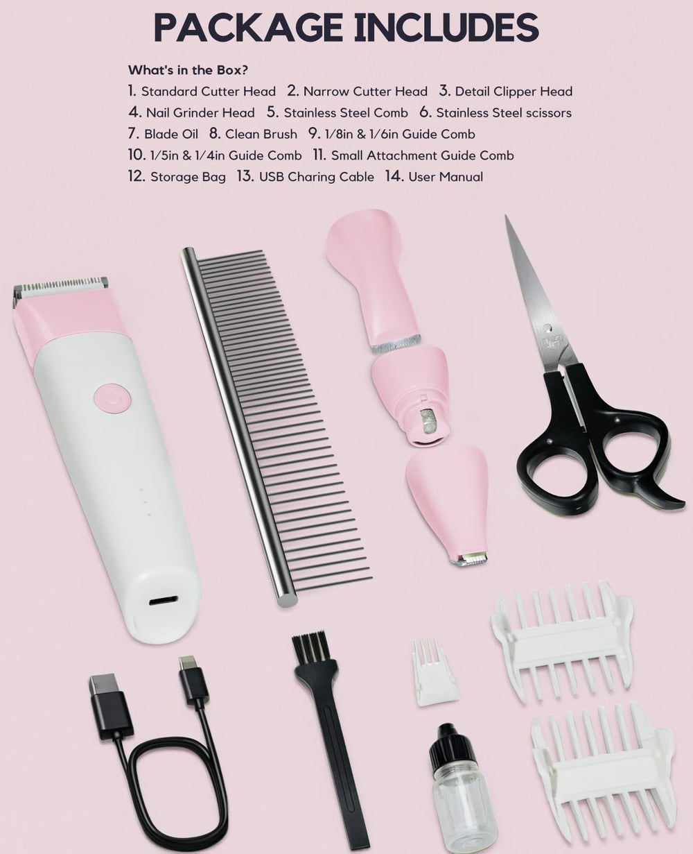 Roiffcly dog clippers USB charging cord for cordless grooming on the go.