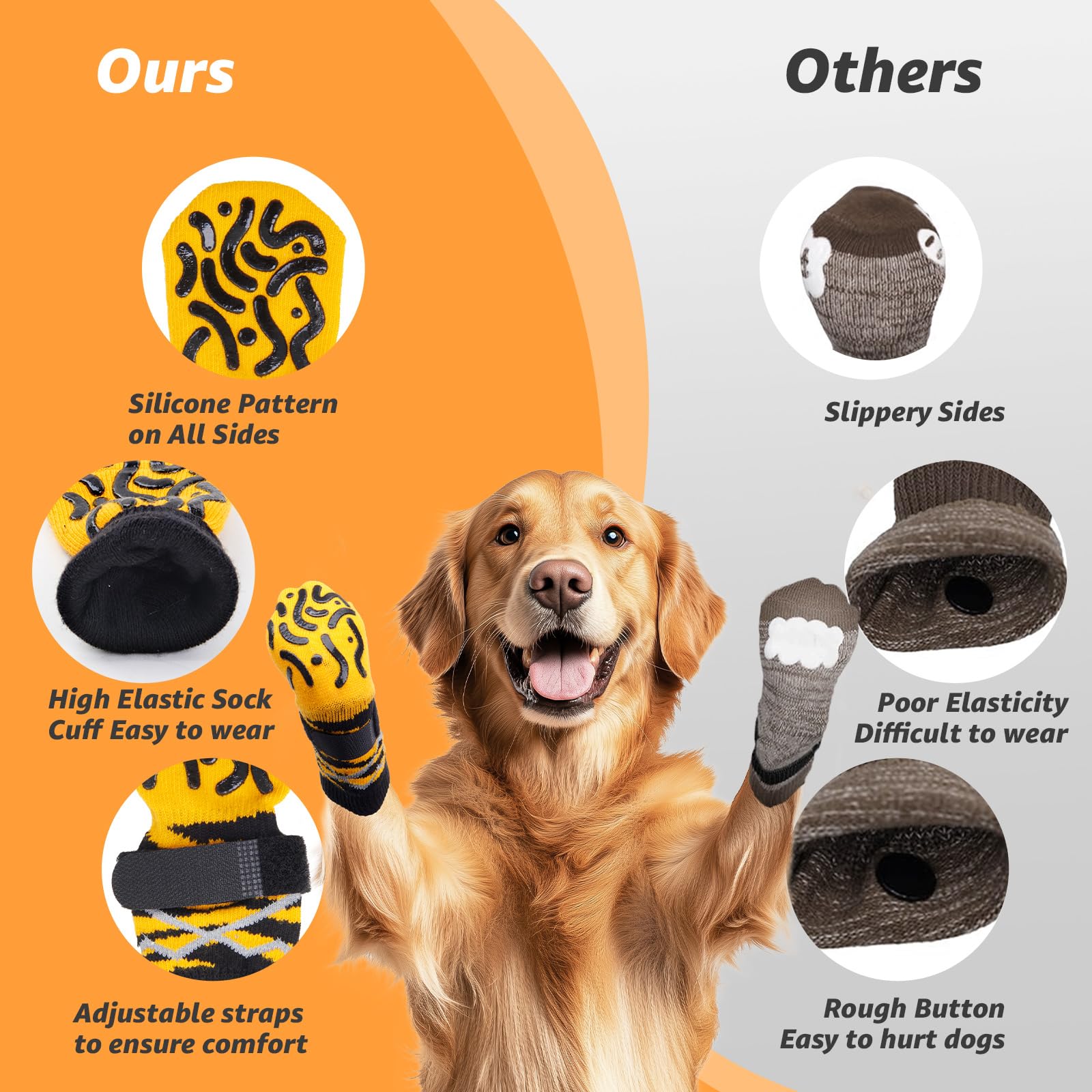 Roilpet adjustable straps keep socks secure during movement