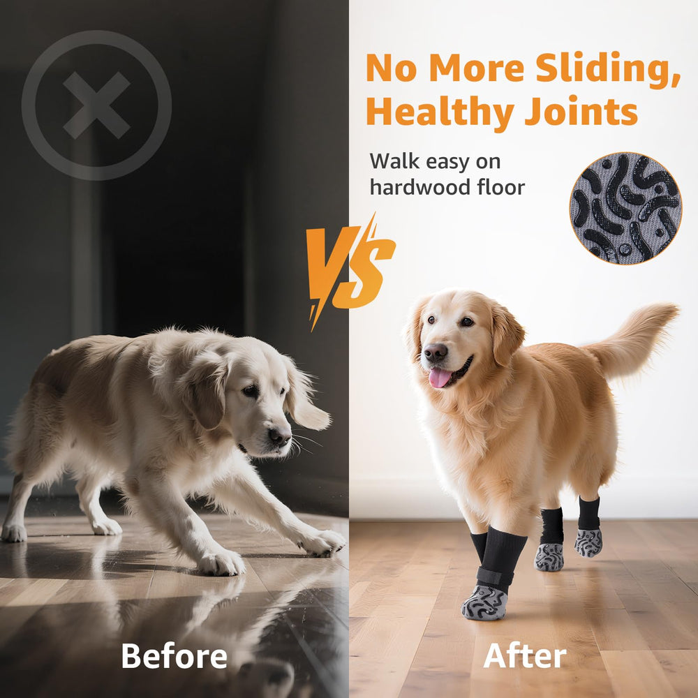 Roilpet dog socks silicone grip pattern for stable lounging and walking.