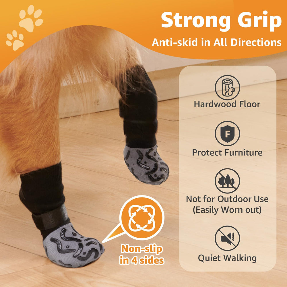 Roilpet non-slip dog socks size large fit on a dog's paw for comfortable wear