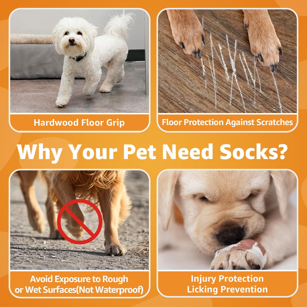 Roilpet non-slip dog socks soft cotton fabric for daily comfort