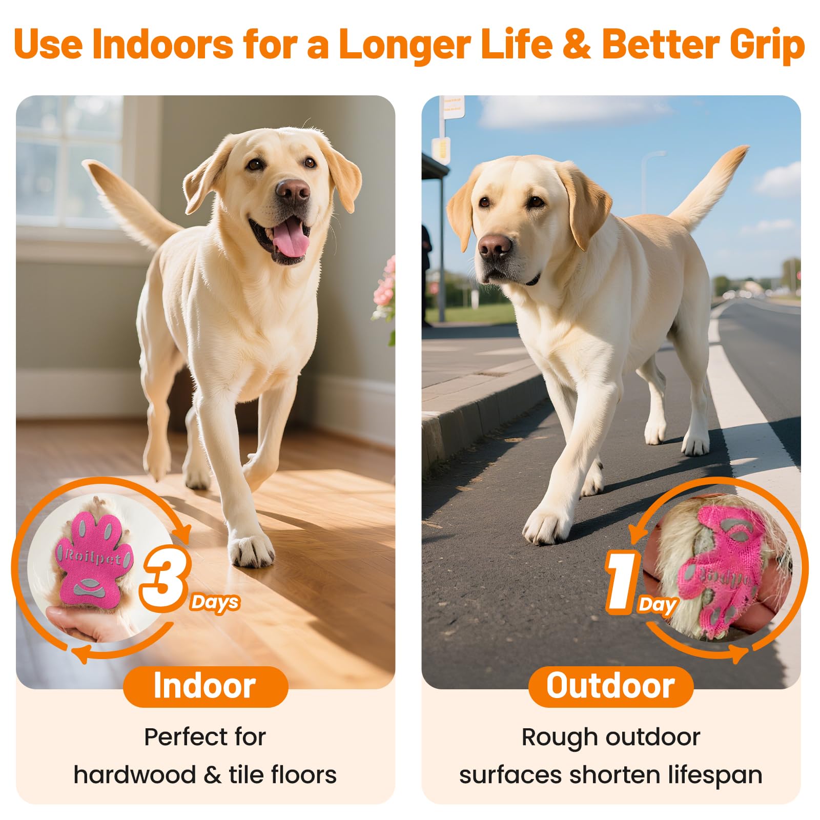 Roilpet paw protectors use breathable material to keep paws cool.