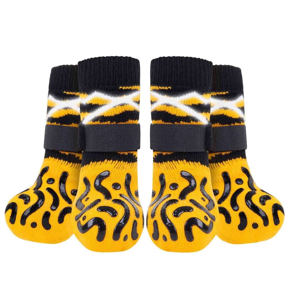 Roilpet reflective dog socks provide night traction for safer indoor walks