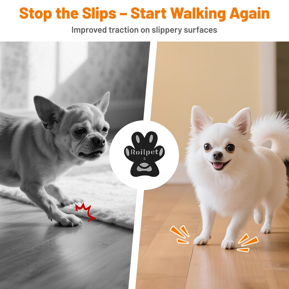 Roilpet senior-dog traction support pad in use helps steady gait.