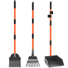 ROIUBPO pooper scooper with detachable long handle enables comfortable, upright cleanup.