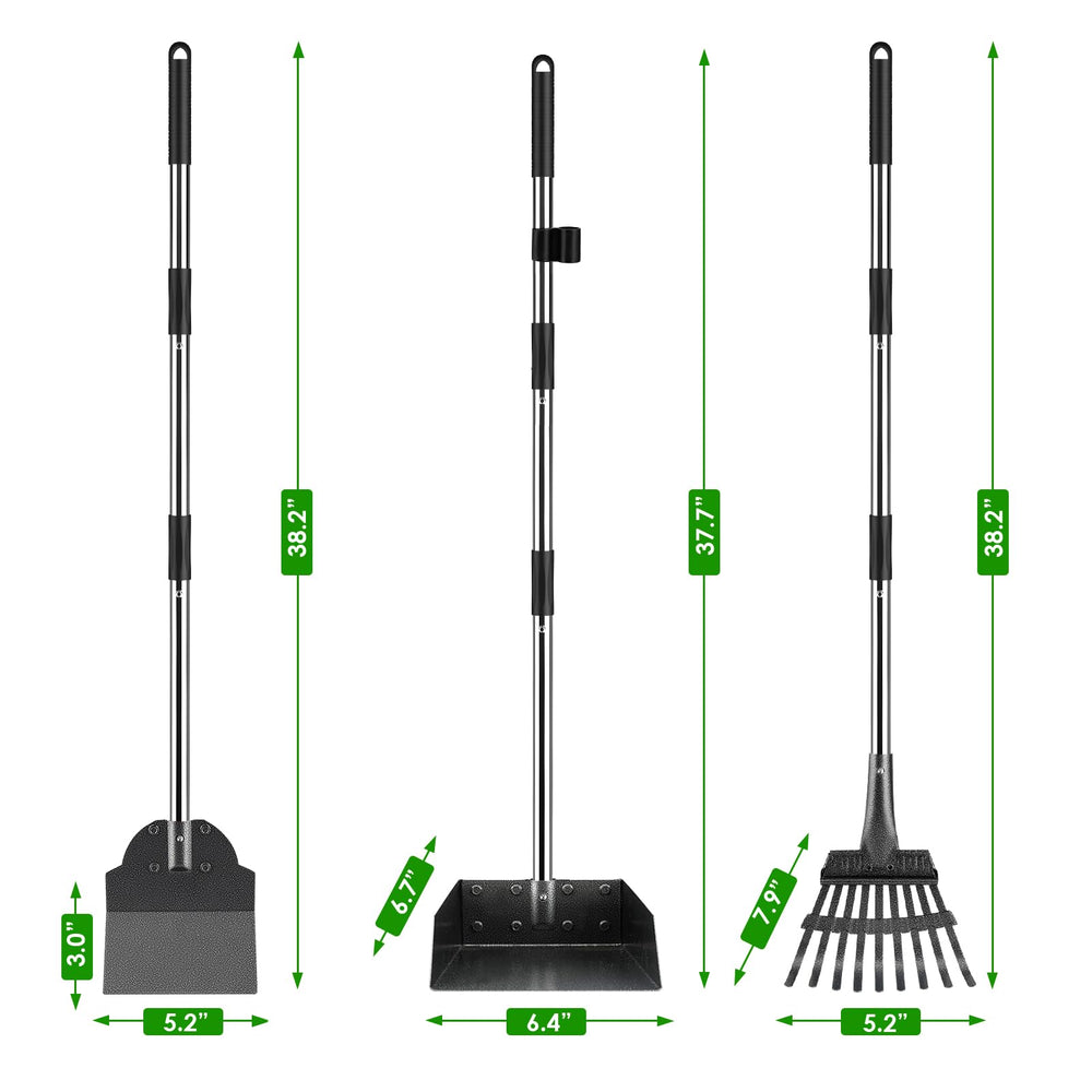 ROIUBPO Pooper Scooper detachable tubes and clips enable quick assembly and storage.