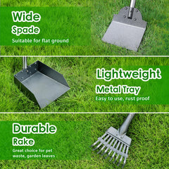 ROIUBPO Pooper Scooper lightweight aluminium with non-stick coating resists dirt.
