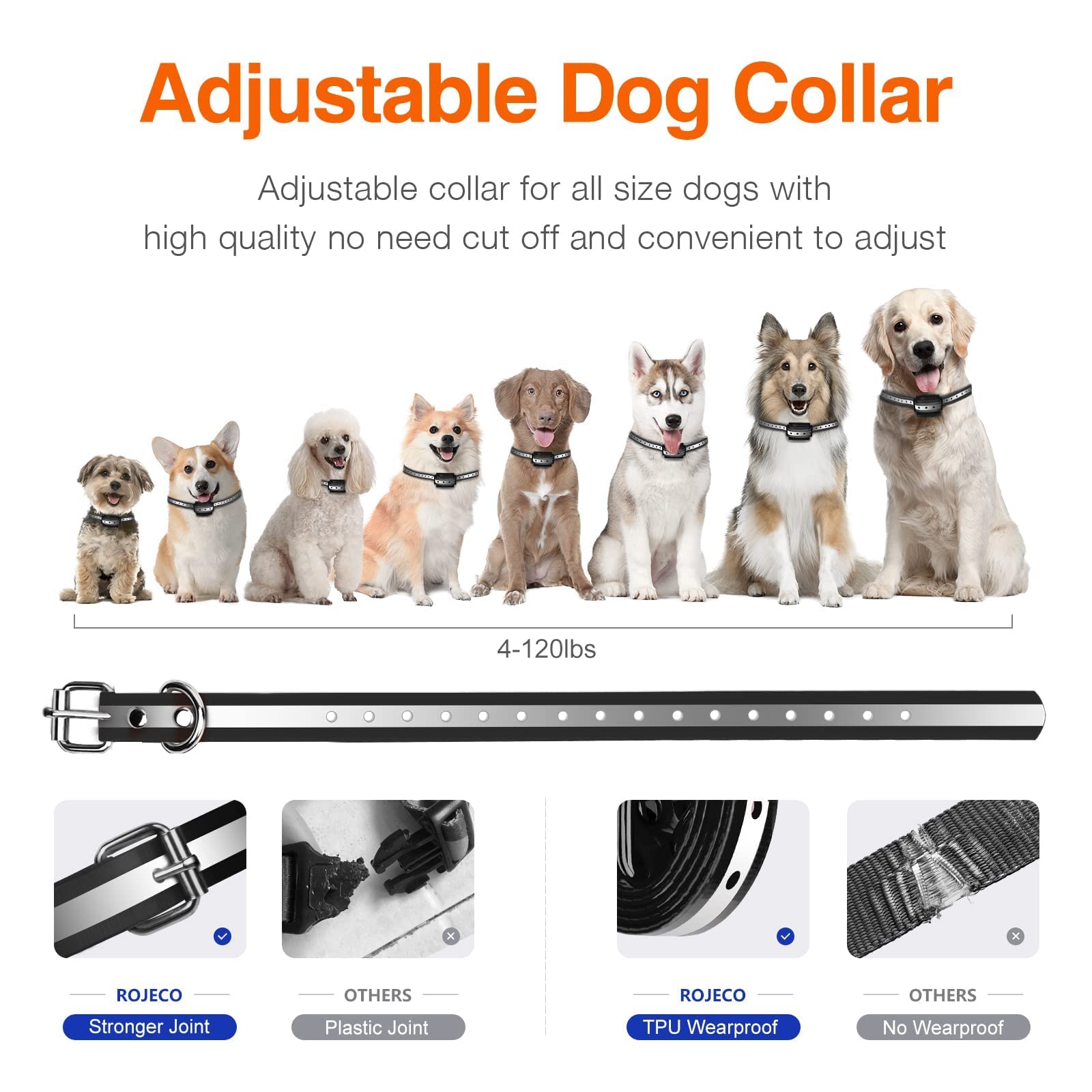 ROJECO waterproof training collar for reliable use in rain.
