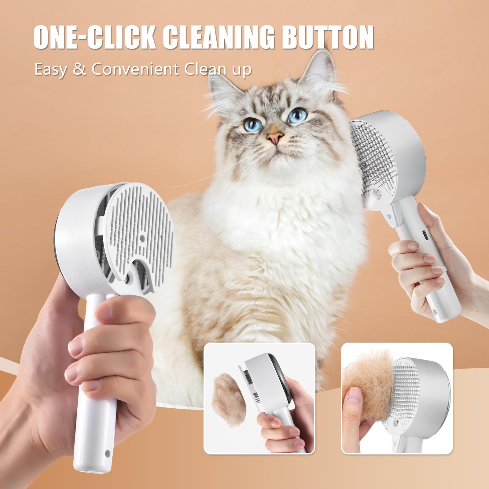 Rolemon Cloud Care Cat Brush with dual spray modes for different fur types