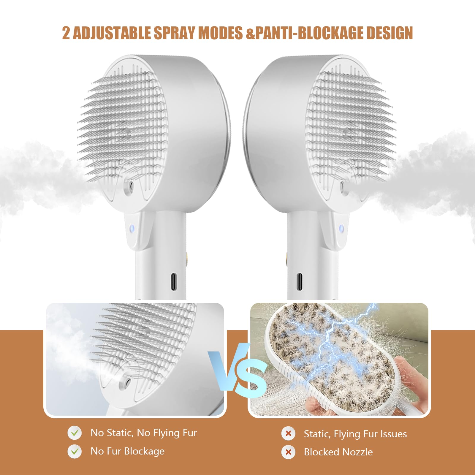 Rolemon Cloud Care Cat Brush shows safety features like 12-minute auto pause