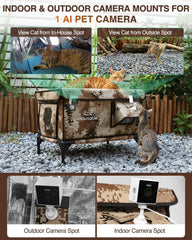 Rolimate waterproof exterior protects cats in rain and snow