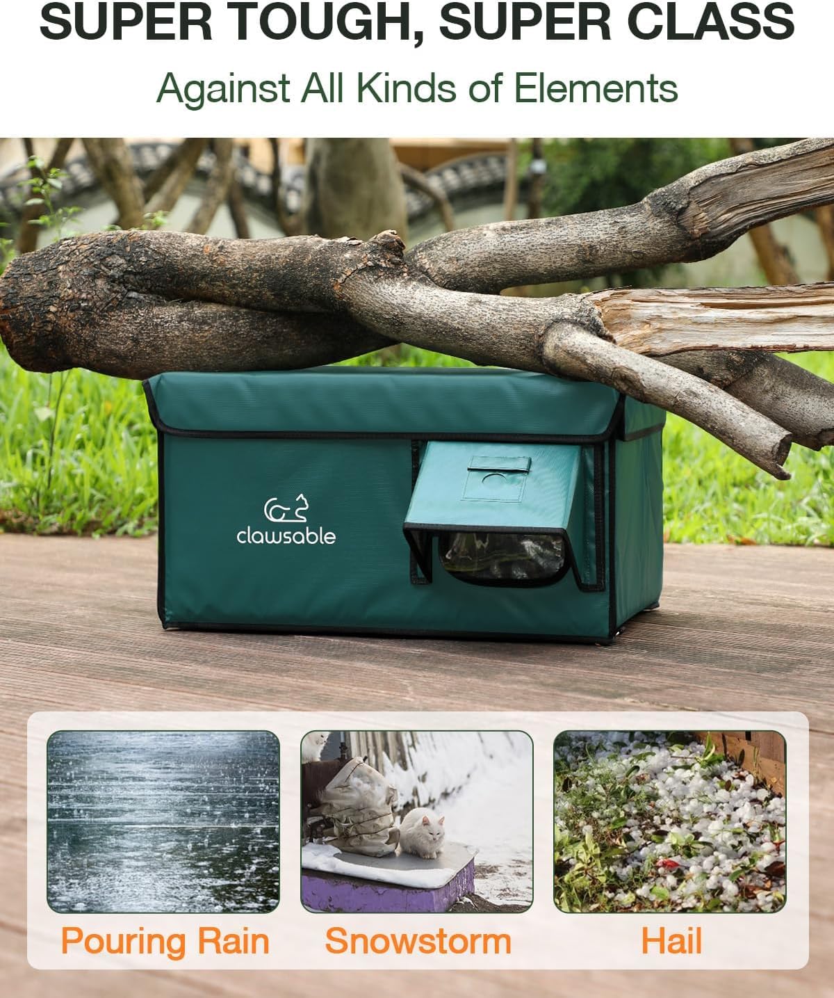 Rolimate elevated waterproof design keeps cats dry during rain.