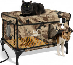 Rolimate indestructible cat house with outdoor camera for winter monitoring