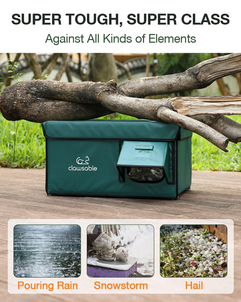 rolimate Indestructible Heated Cat House escape door enables safe emergency egress.