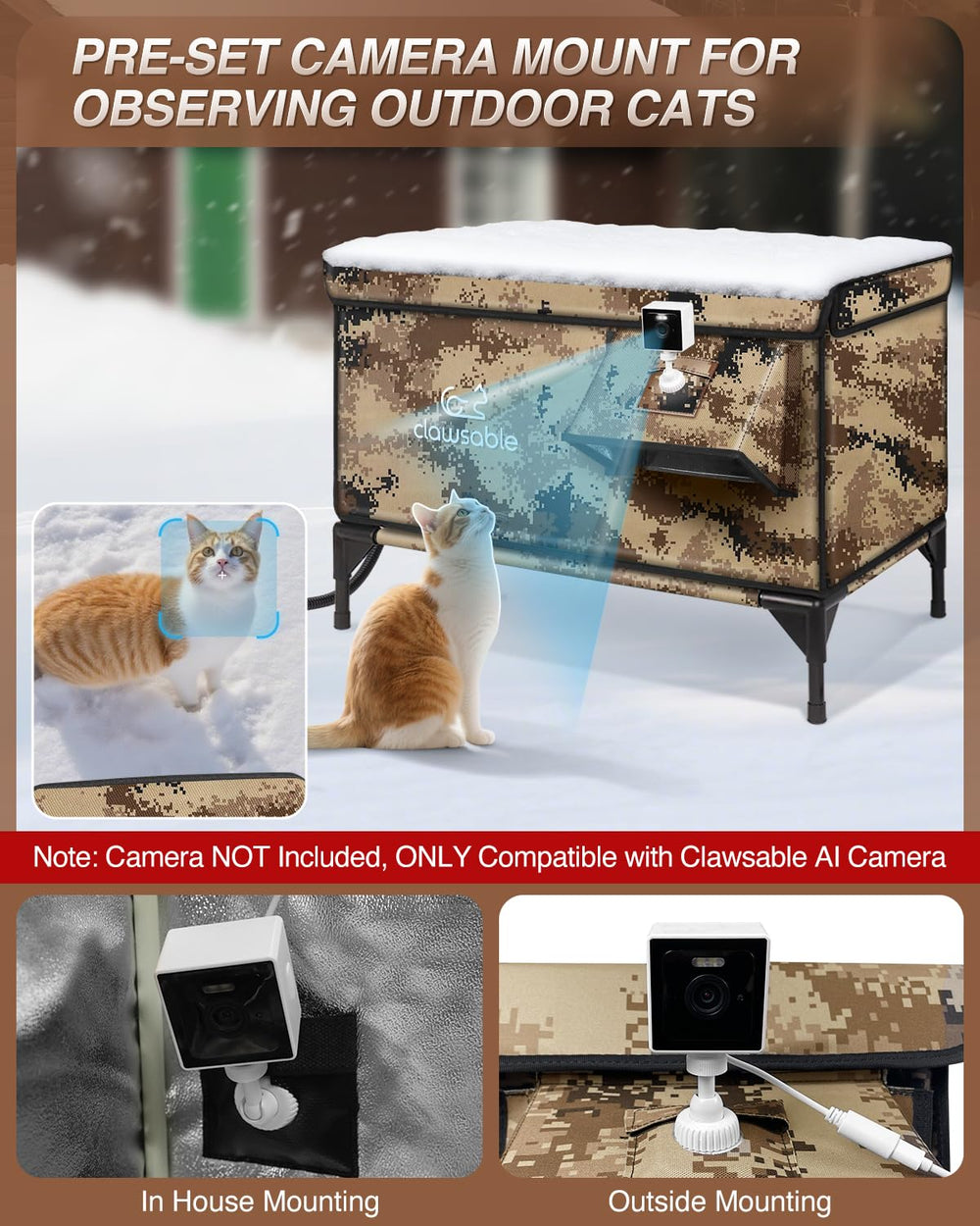 Rolimate indestructible x-large outdoor cat house escape door enables safe retreat.
