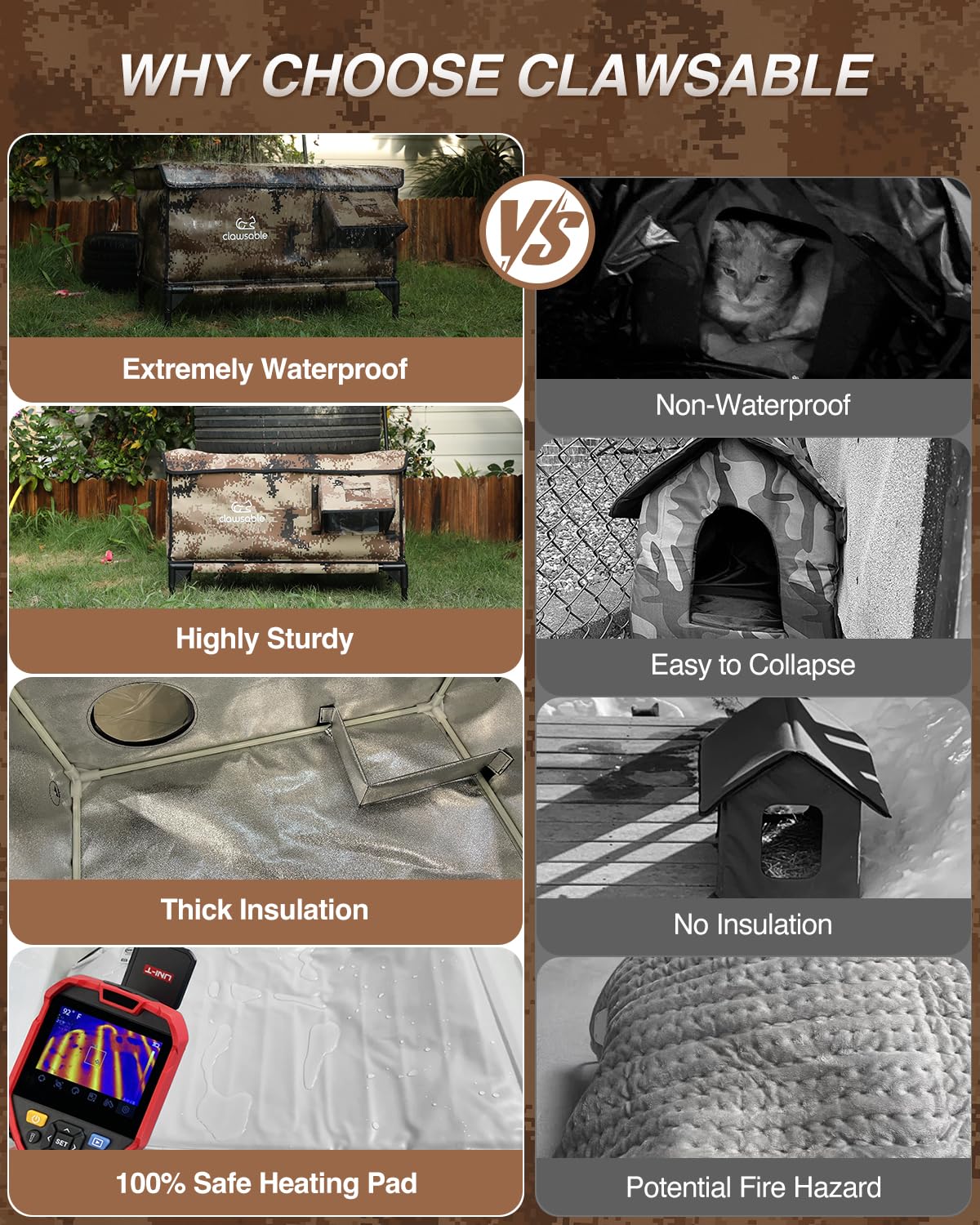 Rolimate indestructible x-large outdoor cat house insulation layers for cold weather.
