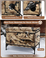 Rolimate indestructible x-large outdoor cat house waterproof elevated base keeps dry.