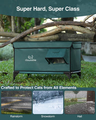 Rolimate heated bed interior view shows cozy warmth for outdoor cats.