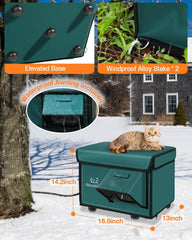 Rolimate insulated outdoor cat shelter heater keeps feral barn cats warm.