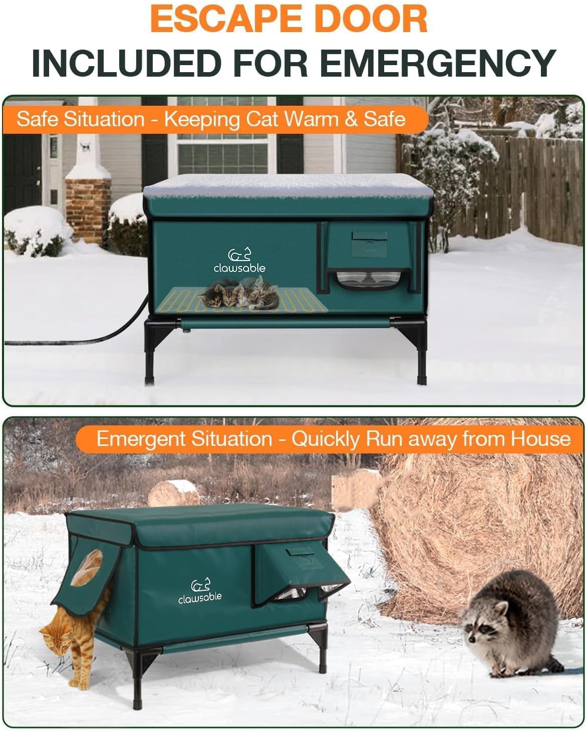 Rolimate insulated outdoor cat shelter with five-layer insulation reduces drafts.