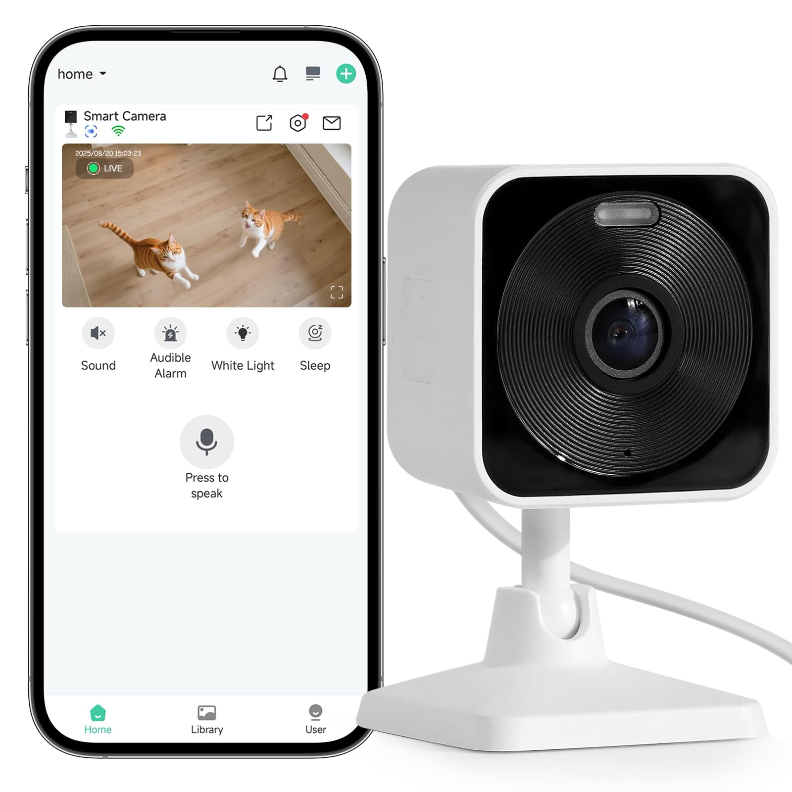 Rolimate pet camera provides live video from the outdoor cat house for real-time monitoring.