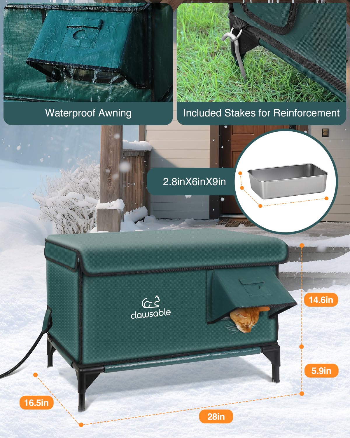 Rolimate UL-heating core demonstrates safe outdoor warmth for cats.