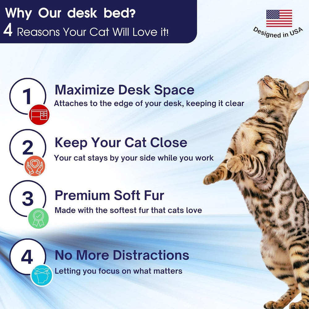 ROLLERPAWSTER Cat Desk Hammock cat-at-work captures balanced focus and companionship