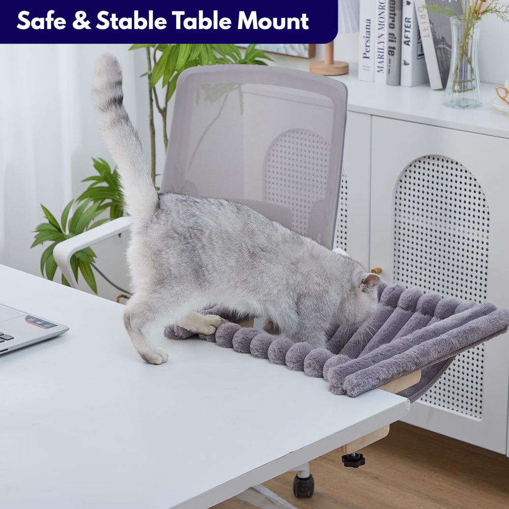 ROLLERPAWSTER Cat Desk Hammock space-saving-design highlights clutter-free workspace