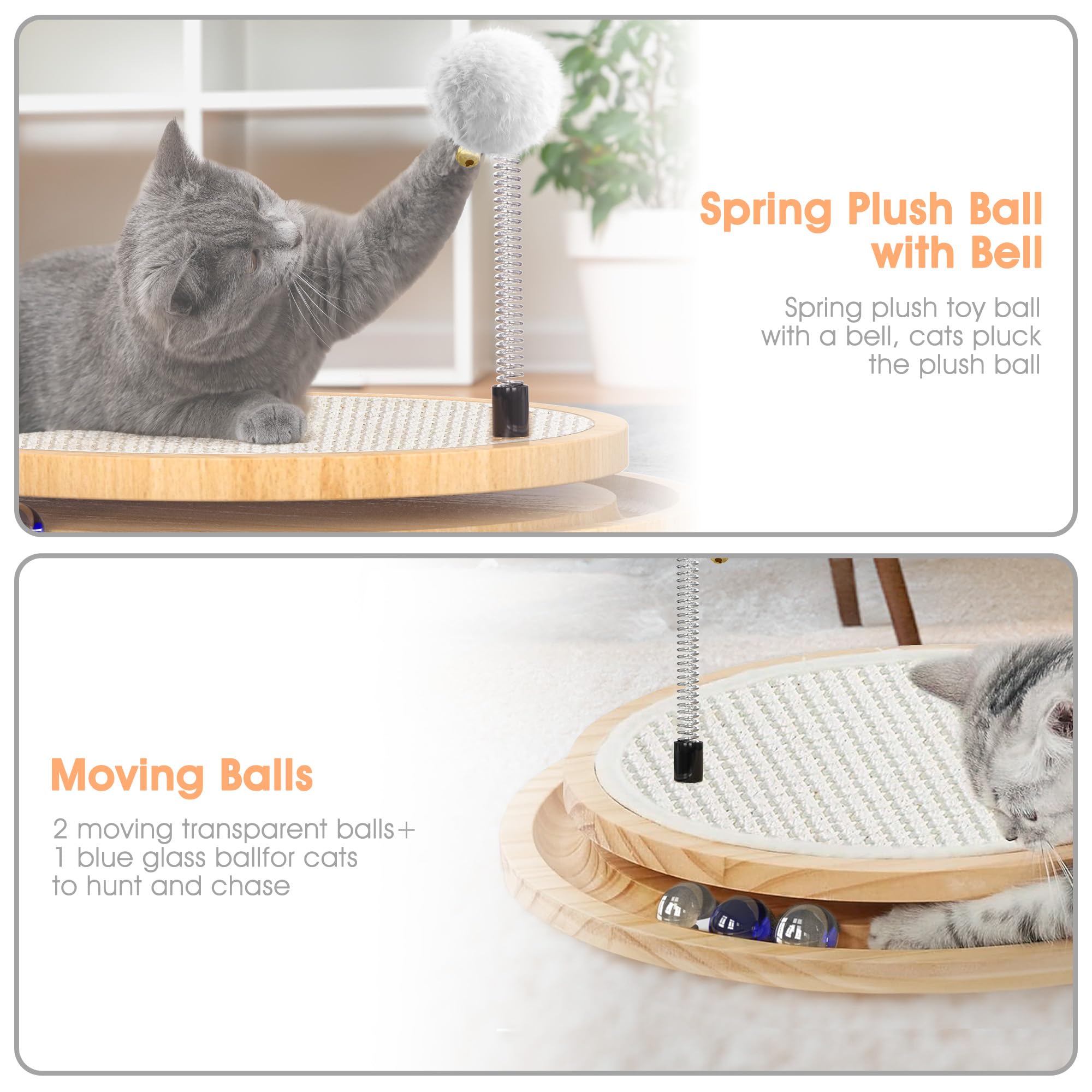 Rolufy safe clearly covered spring post keeps paws safe during play