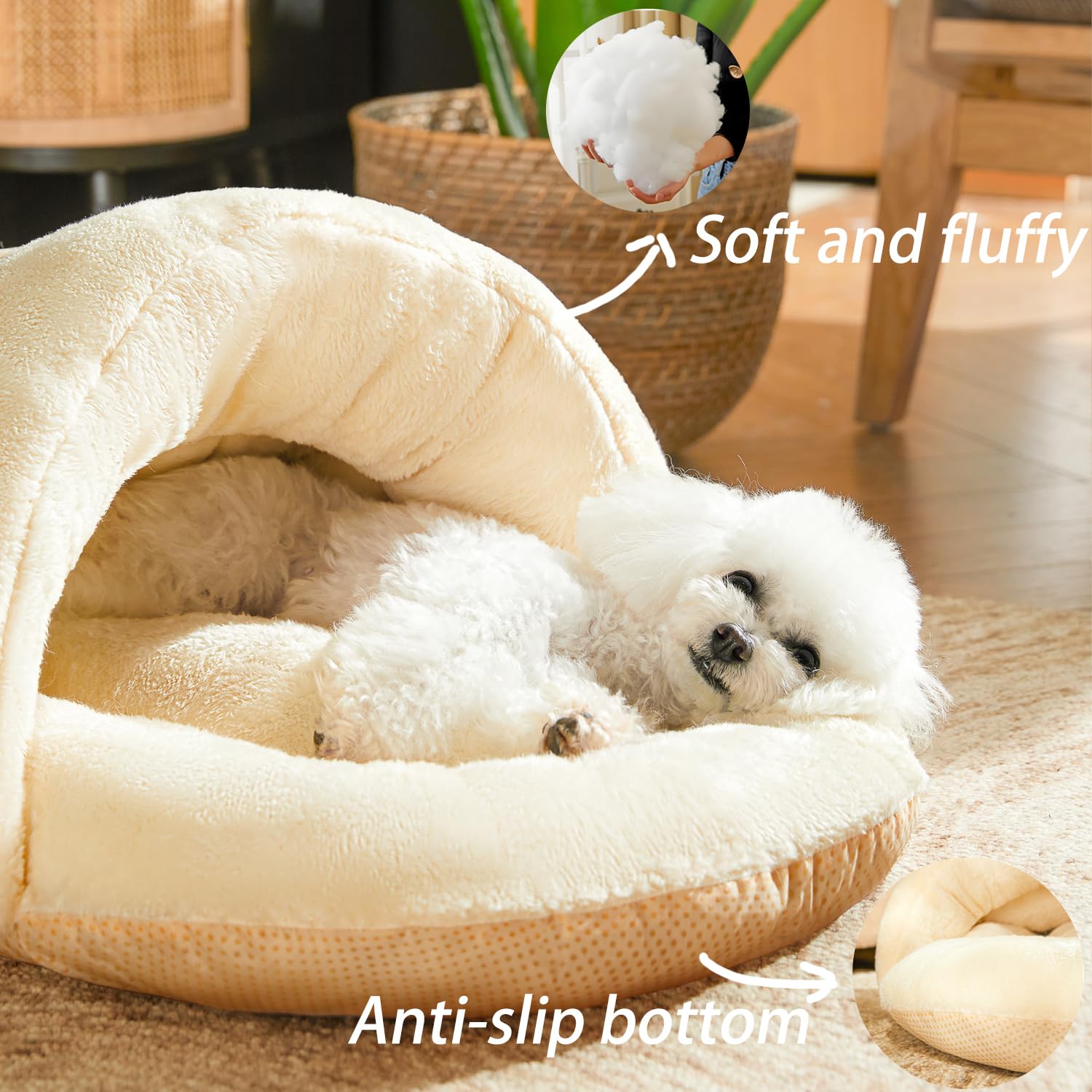 Romaneco bed anti-slip bottom keeps bed secure on smooth floors.