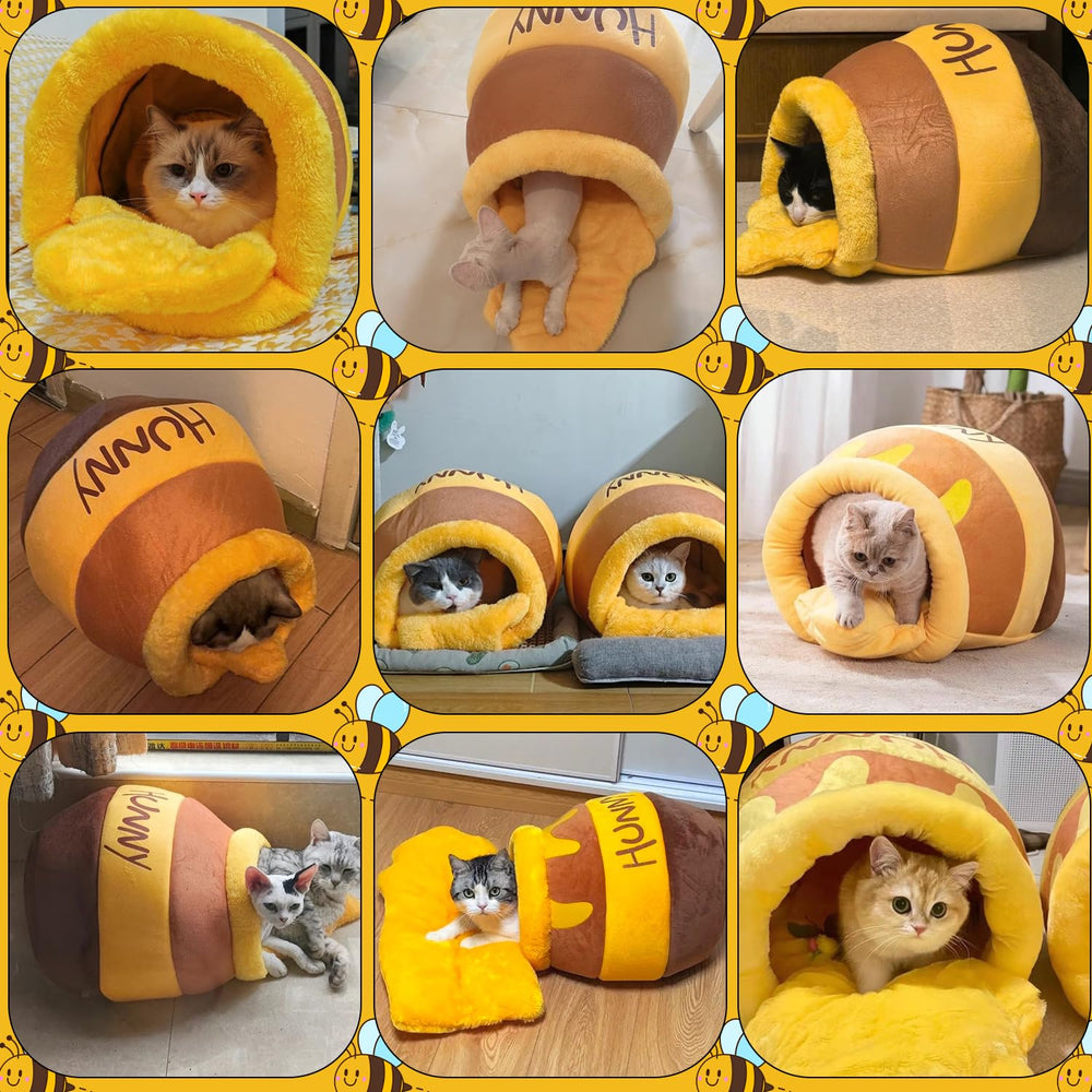 Romaneco Honey Pot Cat Cave Bed room decor fits modern homes while comforting pets.
