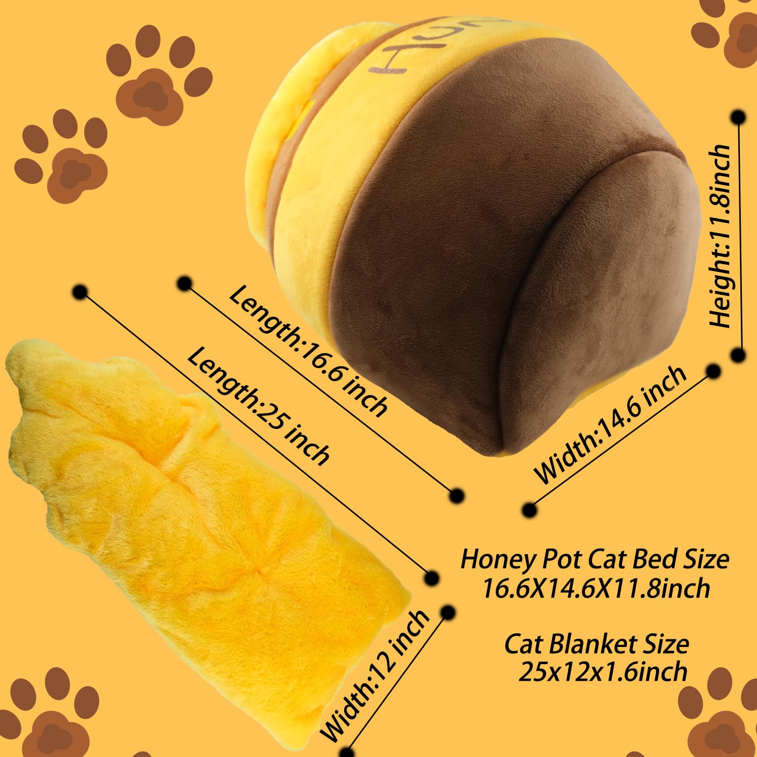 Romaneco Honey Pot Cat Cave Bed washable pad clarifies easy upkeep.