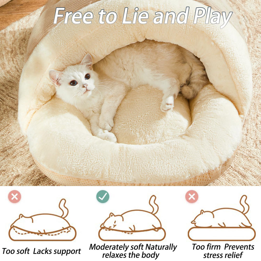 Romaneco slipper-shaped design creates a private, snug hideout for cats and small dogs.