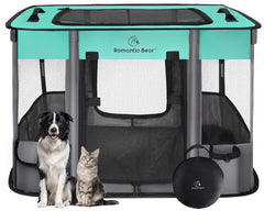 ROMANTIC BEAR dog playpen setup showing secure enclosure for pets